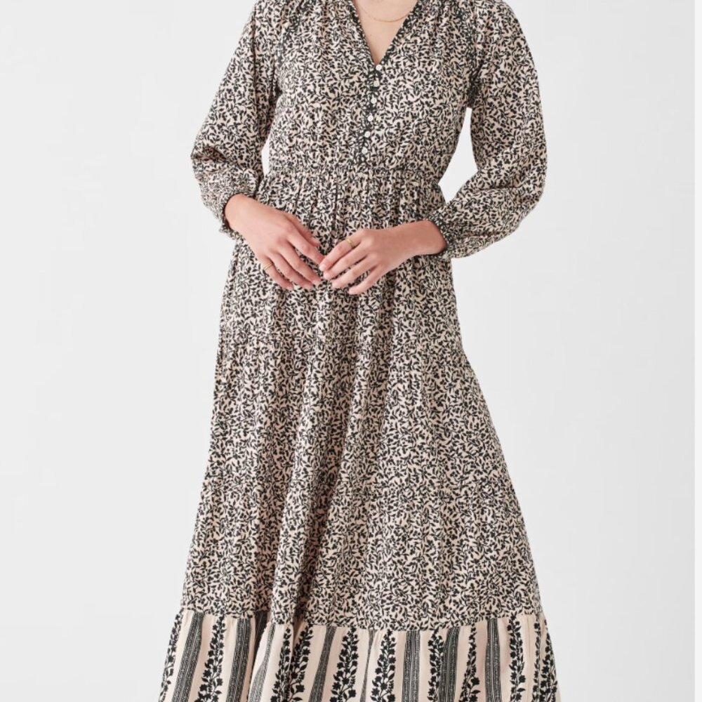NEW Faherty Phoebe Block Print Dress in Wildwood Vines SZ S